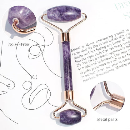 Purple-Facial Roller & Gua Sha Set Face Roller for Skin Care for Body Face Neck and Eye