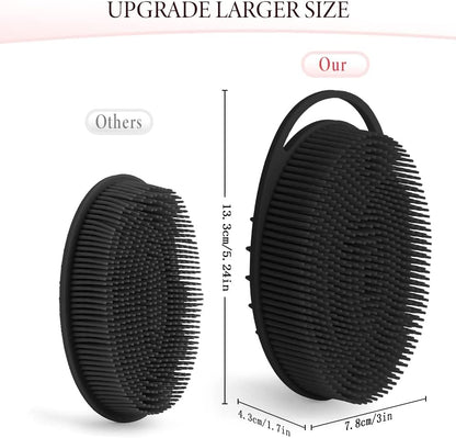 Silicone Body Scrubber, Silicone Loofah, 2 Pcs Silicone Shower Scrubber, Exfoliating Silicone Shower Scrubber, 2 in 1 Silicone Body Scrub Brush Scalp Massager Shampoo Brush for All Skin Men Women Kids