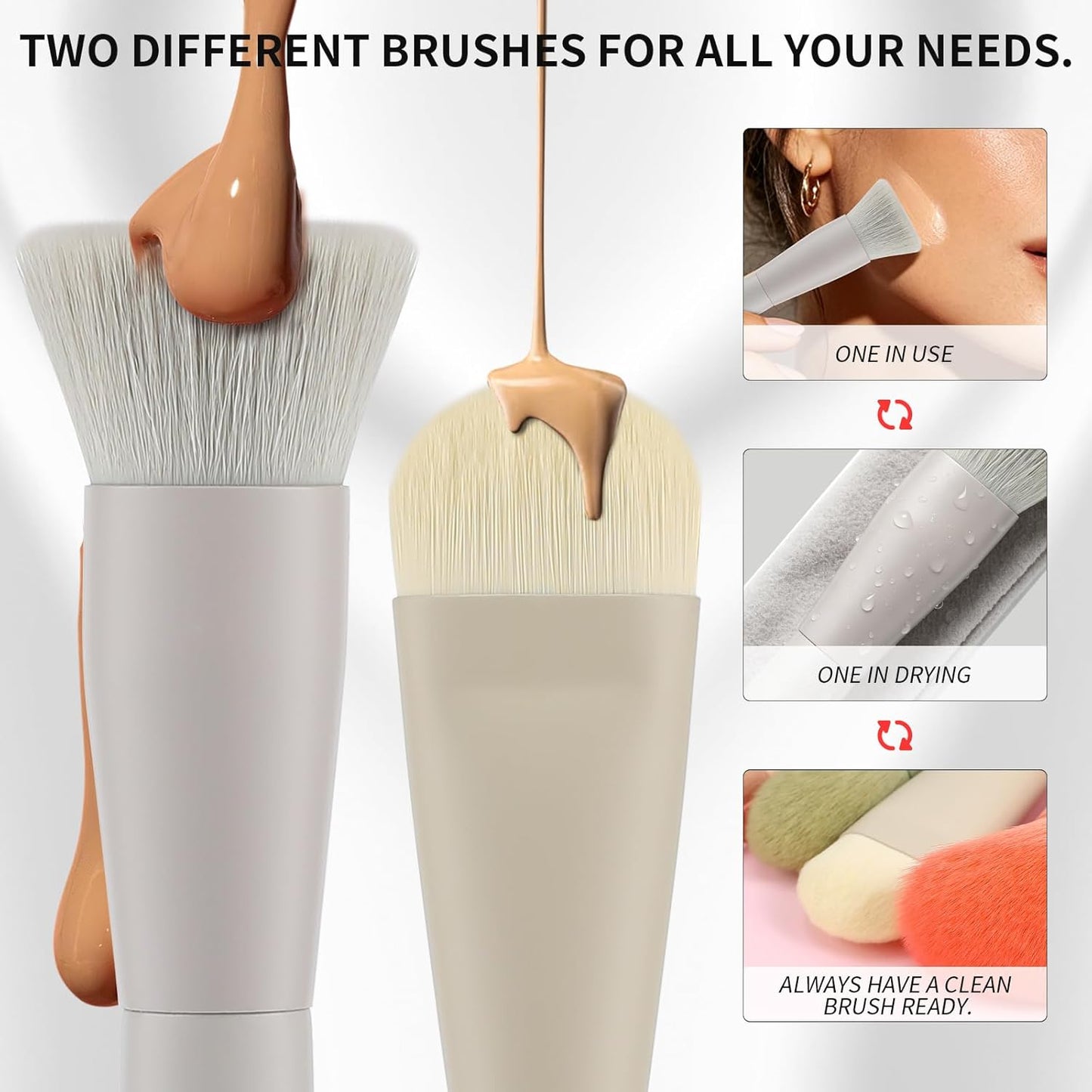 Makeup Brushes 17+2 Pcs with Makeup Bag and Makeup Sponge and Brush Protector Morandi Makeup Brush Set Premium Synthetic Hair Makeup Brush Wooden Handle Gift Box