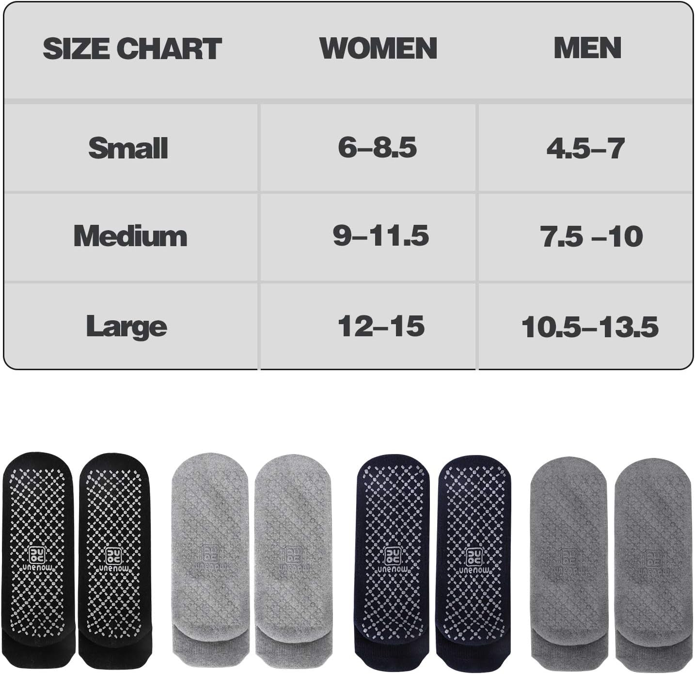 Unisex Non Slip Grip Socks for Yoga Pilates Barre Home & Hospital
