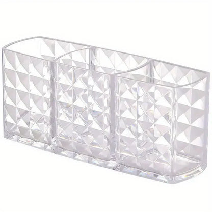 Summer Acrylic Cosmetics with Compartment, Clear Makeup Organizer, Makeup Tool Organizer, Makeup Brush Holder for Office Desk
