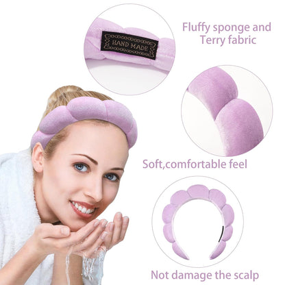 Spa Headband for Washing Face Makeup Skincare Soft Sponge Hair Band